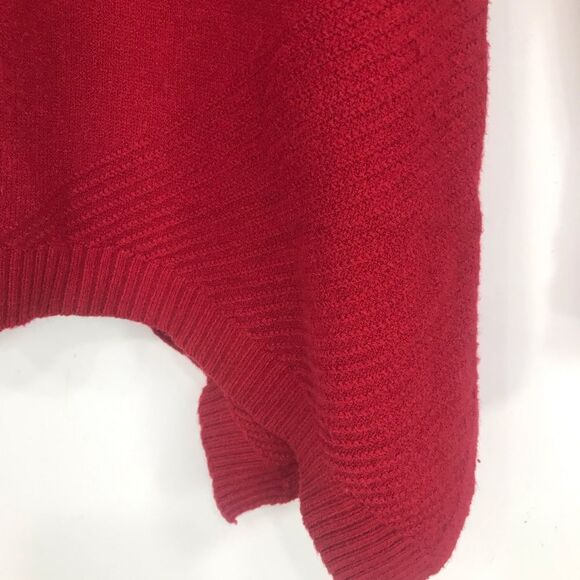 Patrizia Luca Milano Red Knit Mock Neck Curve Hem Pullover Tunic Sweater - Picture 12 of 16